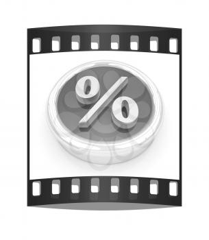 Button percent on a white background. The film strip