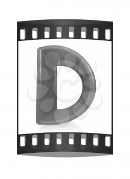 Alphabet on white background. Letter D on a white background. The film strip