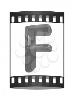 Alphabet on white background. Letter F on a white background. The film strip