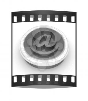 Button email Internet push on a white background. The film strip