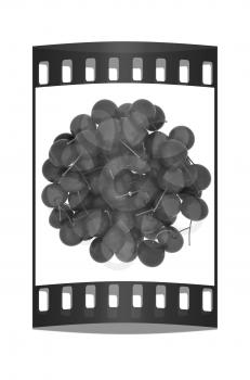 Sweet cherry isolated on white. The film strip