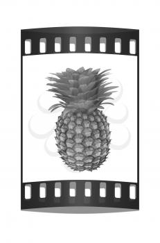 pineapple on a white background. The film strip