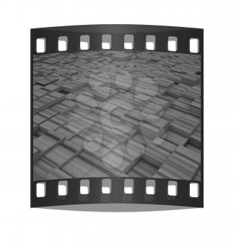 The abstract wood urban background. The film strip