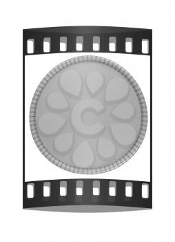 Gold coin. Illustration isolated on white background. 3d render. The film strip