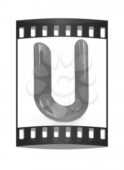 Alphabet on white background. Letter U on a white background. The film strip