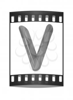 Alphabet on white background. Letter V on a white background. The film strip