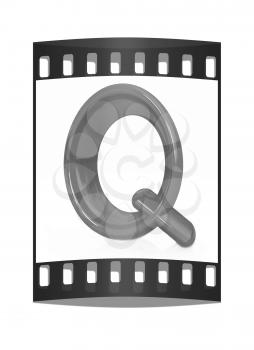 Alphabet on white background. Letter Q on a white background. The film strip