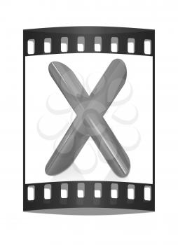 Alphabet on white background. Letter X on a white background. The film strip
