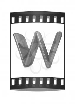 Alphabet on white background. Letter W on a white background. The film strip