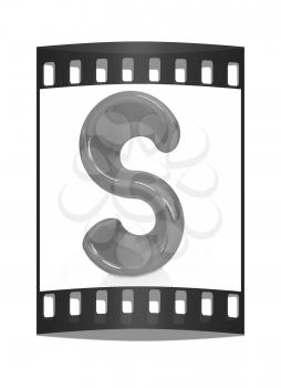 Alphabet on white background. Letter S on a white background. The film strip