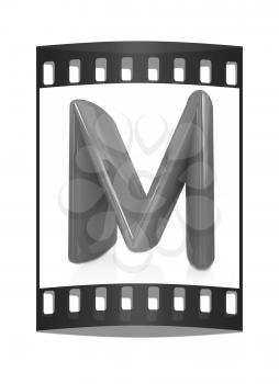 Alphabet on white background. Letter M on a white background. The film strip