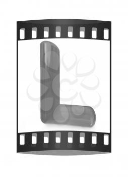 Alphabet on white background. Letter L on a white background. The film strip