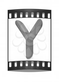 Alphabet on white background. Letter Y on a white background. The film strip
