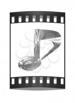Chrome note icon on a white background. The film strip