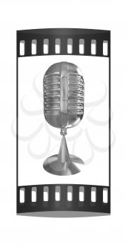 Golden Microphone icon on a white background. The film strip