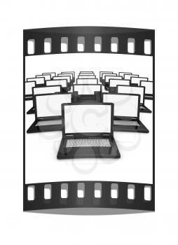 network concept on a white background. The film strip