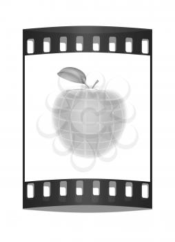 Abstract apple on a white background. The film strip