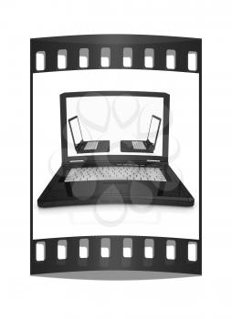 network concept on a white background. The film strip