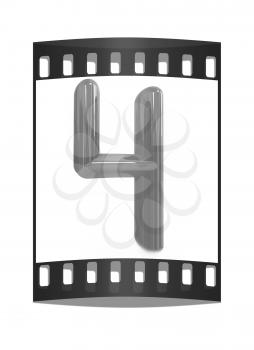 Number 4- four on white background. The film strip