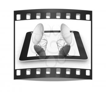 The concept of mobile high-speed Internet on a white background. The film strip