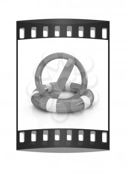 sign a ban on lifeline on a white background. The film strip