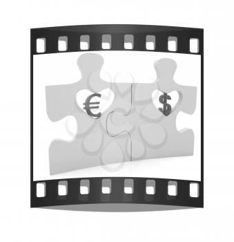 currency pair on a white background. The film strip