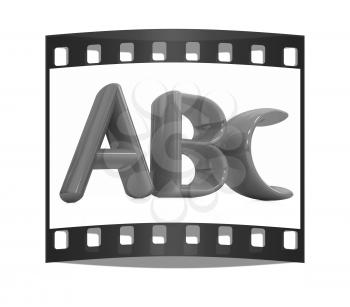 colorful abc on white background. The film strip
