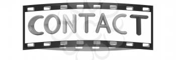 3d text contact on a white background. The film strip
