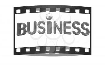 3d text business on a white background. The film strip