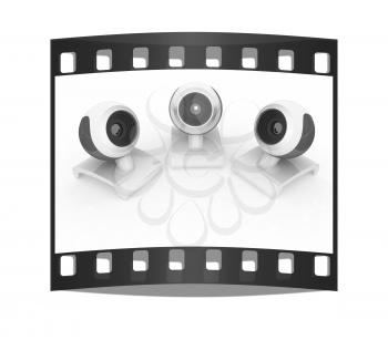 Web-cams on a white background. The film strip