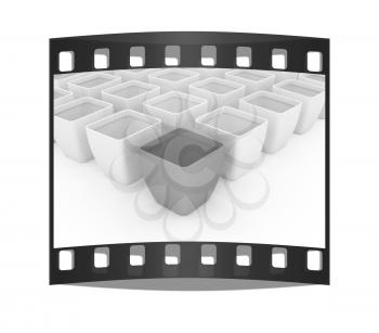 3d Empty box on a white background. The film strip