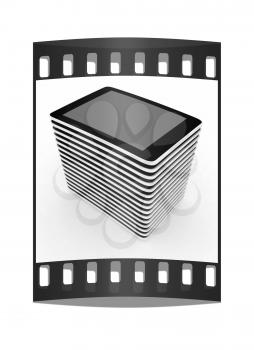 tablet pc on a white background. The film strip
