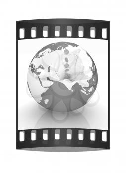 Global Banking concept. On white background. The film strip