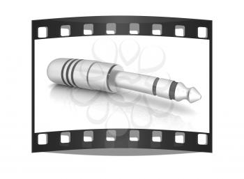 Electric plug on a white background. The film strip