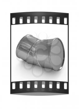 bent barrel on a white background. The film strip