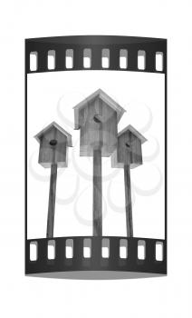Nesting boxes on a white background. The film strip