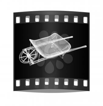 wheelbarrow on a white background. The film strip