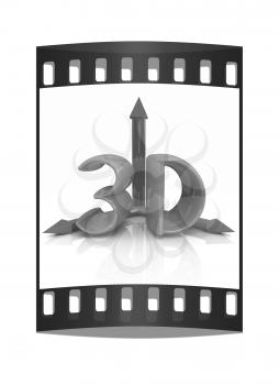 3d text on a white background. The film strip