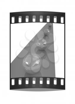 the concept of motion on a white background. The film strip
