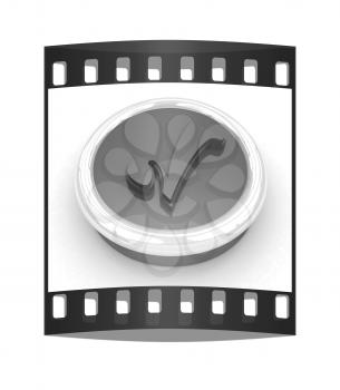 Accept button on a white background. The film strip