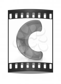 Alphabet on white background. Letter C on a white background. The film strip
