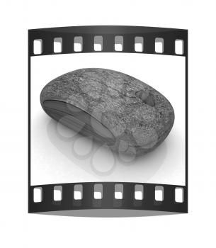 Natural computer mouse on a white background. The film strip