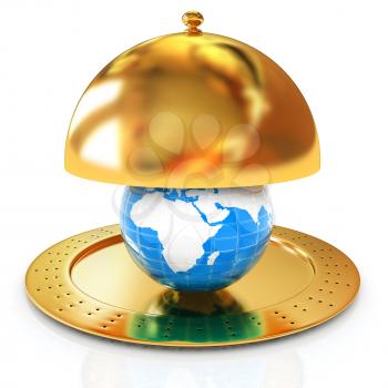 Serving dome or Cloche and Earth