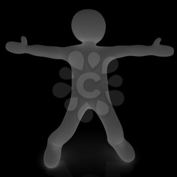 3d man isolated on white. Series: morning exercises - flexibility exercises and stretching