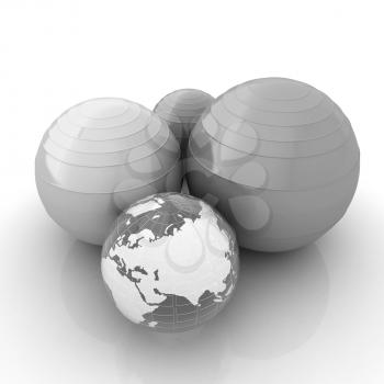 Pilates fitness ball and earth