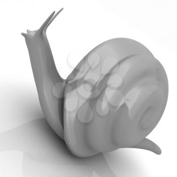 3d fantasy animal, snail on white background 