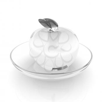 Glass apple on a plate