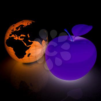 Earth and apple. Global dieting concept