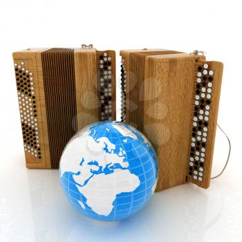 Musical instruments - retro bayans and Earth