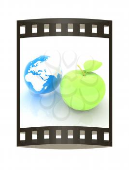 Earth and apple. Global dieting concept